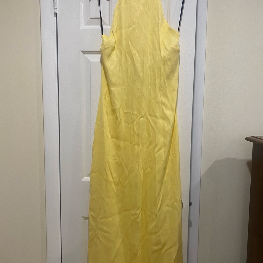 Elegant Yellow Halter Dress